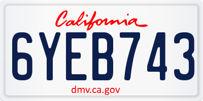 CA license plate 6YEB743