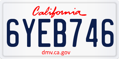 CA license plate 6YEB746