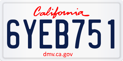 CA license plate 6YEB751