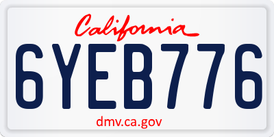 CA license plate 6YEB776