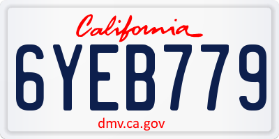CA license plate 6YEB779