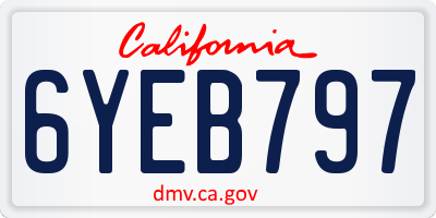 CA license plate 6YEB797