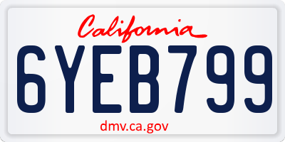 CA license plate 6YEB799