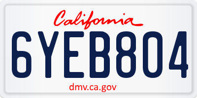CA license plate 6YEB804