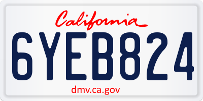 CA license plate 6YEB824