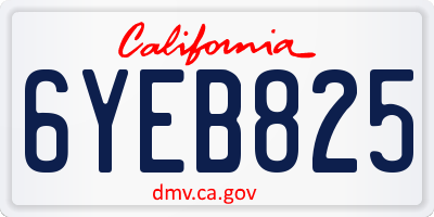 CA license plate 6YEB825