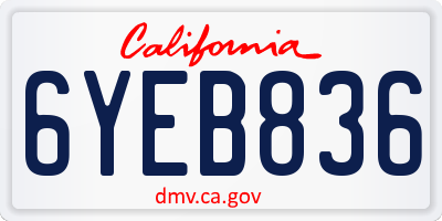 CA license plate 6YEB836