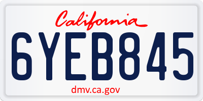 CA license plate 6YEB845
