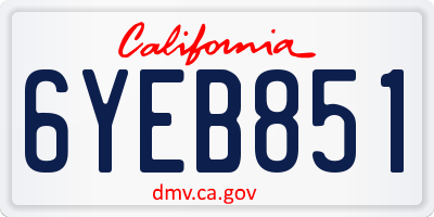 CA license plate 6YEB851