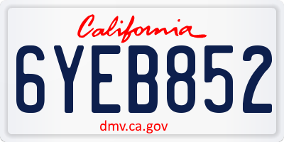 CA license plate 6YEB852