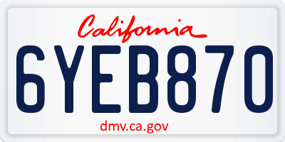 CA license plate 6YEB870