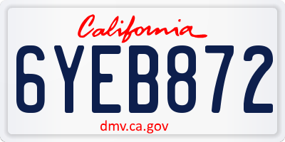 CA license plate 6YEB872