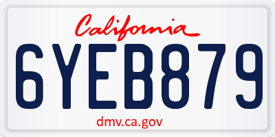 CA license plate 6YEB879