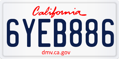 CA license plate 6YEB886