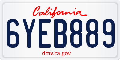 CA license plate 6YEB889