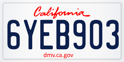 CA license plate 6YEB903