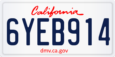 CA license plate 6YEB914