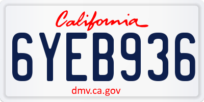 CA license plate 6YEB936