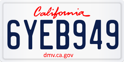 CA license plate 6YEB949
