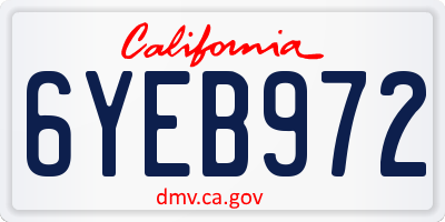 CA license plate 6YEB972