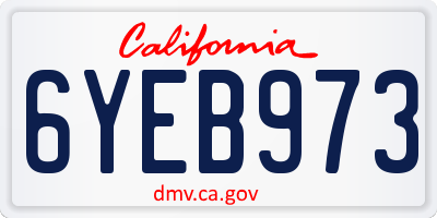 CA license plate 6YEB973