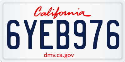CA license plate 6YEB976