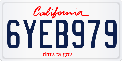 CA license plate 6YEB979