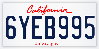 CA license plate 6YEB995