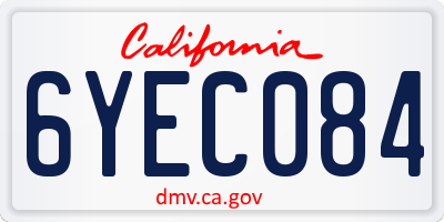 CA license plate 6YEC084