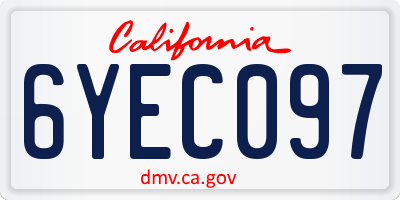 CA license plate 6YEC097