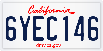 CA license plate 6YEC146