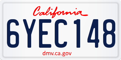 CA license plate 6YEC148