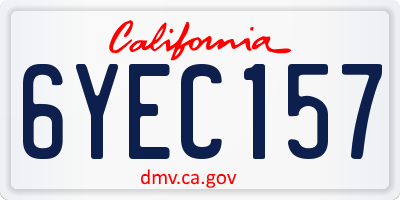 CA license plate 6YEC157