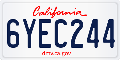 CA license plate 6YEC244