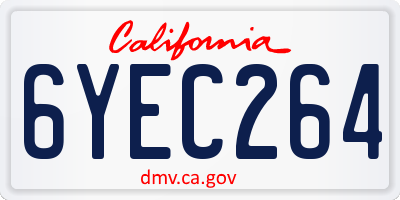 CA license plate 6YEC264