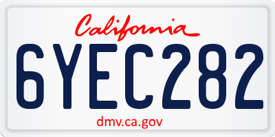 CA license plate 6YEC282