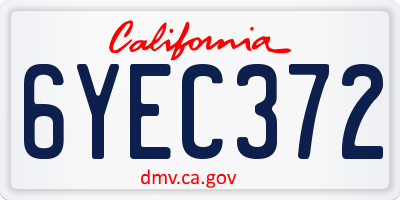 CA license plate 6YEC372