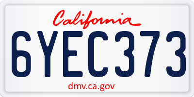 CA license plate 6YEC373