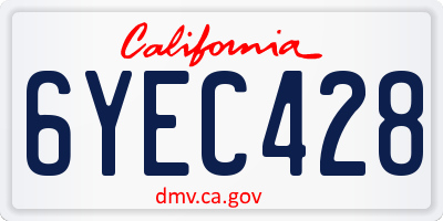 CA license plate 6YEC428