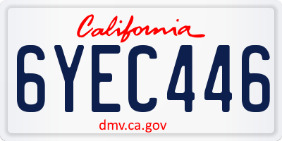 CA license plate 6YEC446