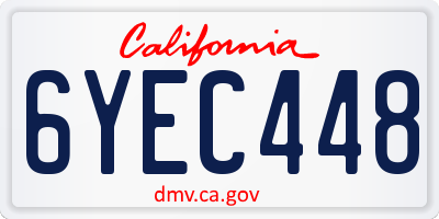 CA license plate 6YEC448