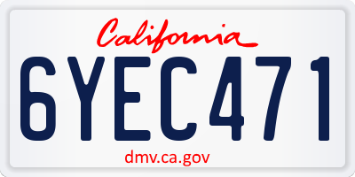 CA license plate 6YEC471