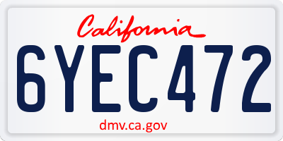 CA license plate 6YEC472