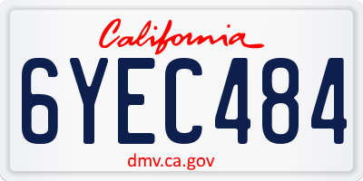 CA license plate 6YEC484