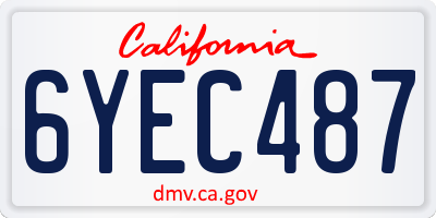 CA license plate 6YEC487