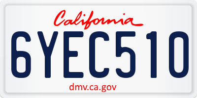 CA license plate 6YEC510
