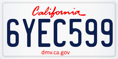 CA license plate 6YEC599