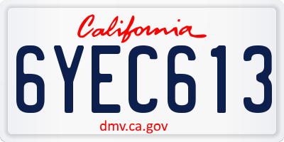 CA license plate 6YEC613