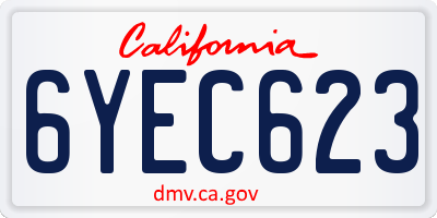 CA license plate 6YEC623