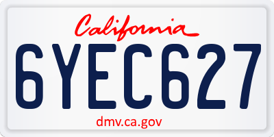 CA license plate 6YEC627